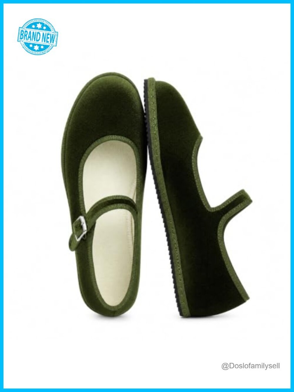 Velvet Suede Mary Jane Ballet Flats Round Toe Buckle Slip On Casual Shoes